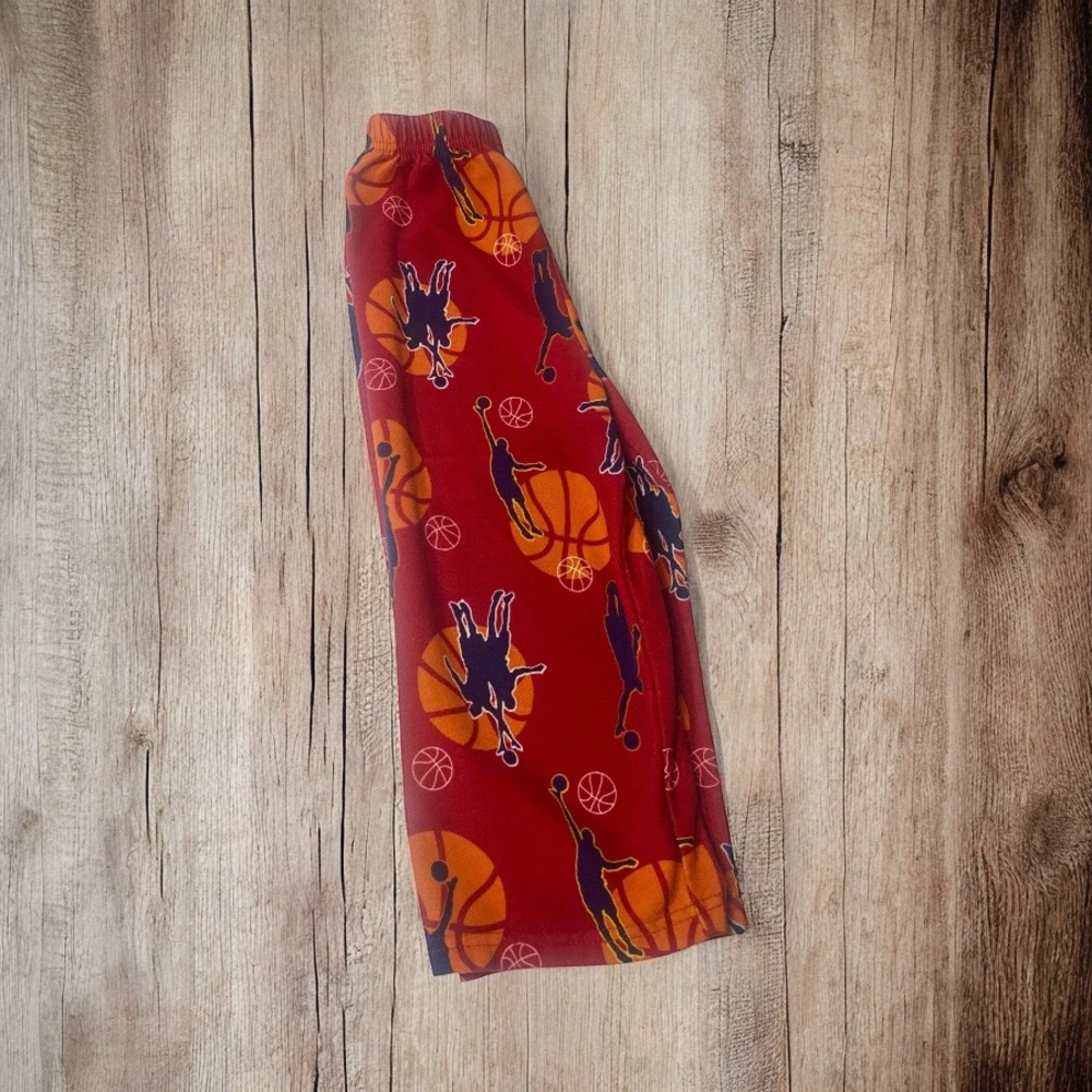 💥 Carters Boys 4T Fleece Pajama Pants – Red Basketball Print